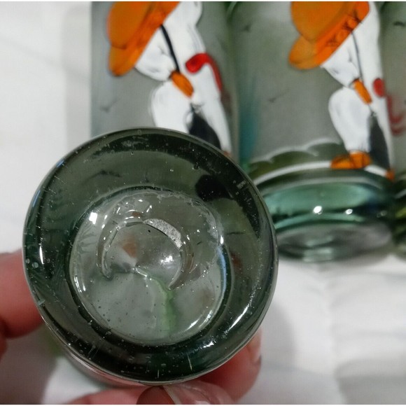 Set of 4 Hand blown Mexican hand painted shot Glasses - Picture 2 of 13